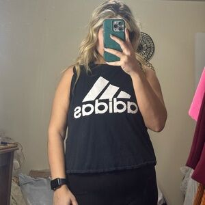 Adidas Black Mesh Detail Top